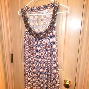 Womens Plus sz 1X Fashion Bug Boho beaded shirt Tank Top Y2K